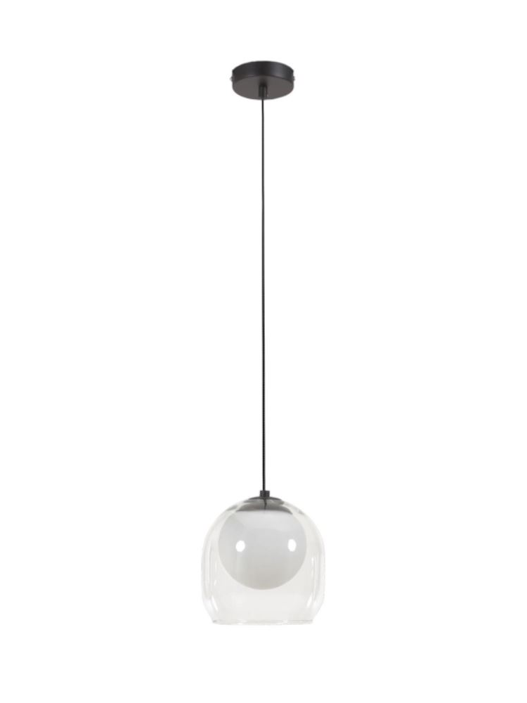 Lámpara techo cristal y metal acabado negro Lámpara techo cristal y metal acabado negro