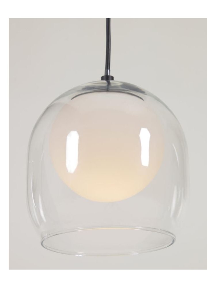 Lámpara techo cristal y metal acabado negro