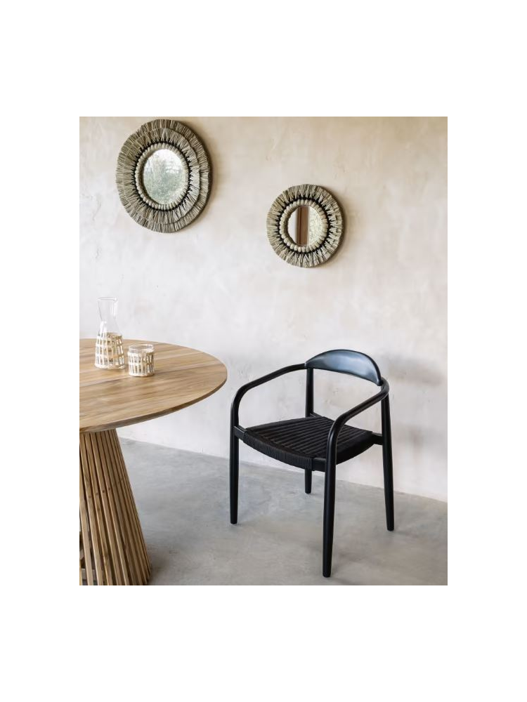 Silla PAPIER acacia acabado negro mate y cuerda negro