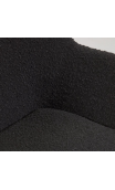 Silla CAMILE borreguito negro y patas de chapa de fresno acabado natural