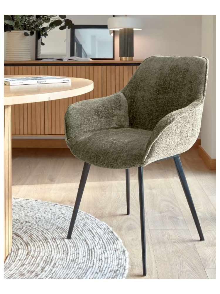 Silla BRAS chenilla verde oscuro