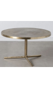Mesa de centro 75x75x43 cms aluminio oro viejo