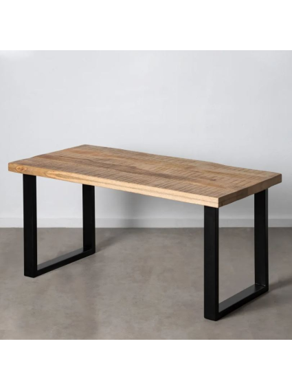 Mesa comedor 160x80x76 cms natural y negro