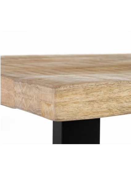 Mesa comedor 160x80x76 cms natural y negro