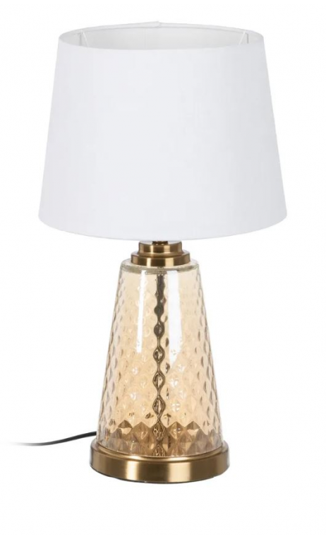 Lámpara de mesa 28x28x48 cms metal oro cristal