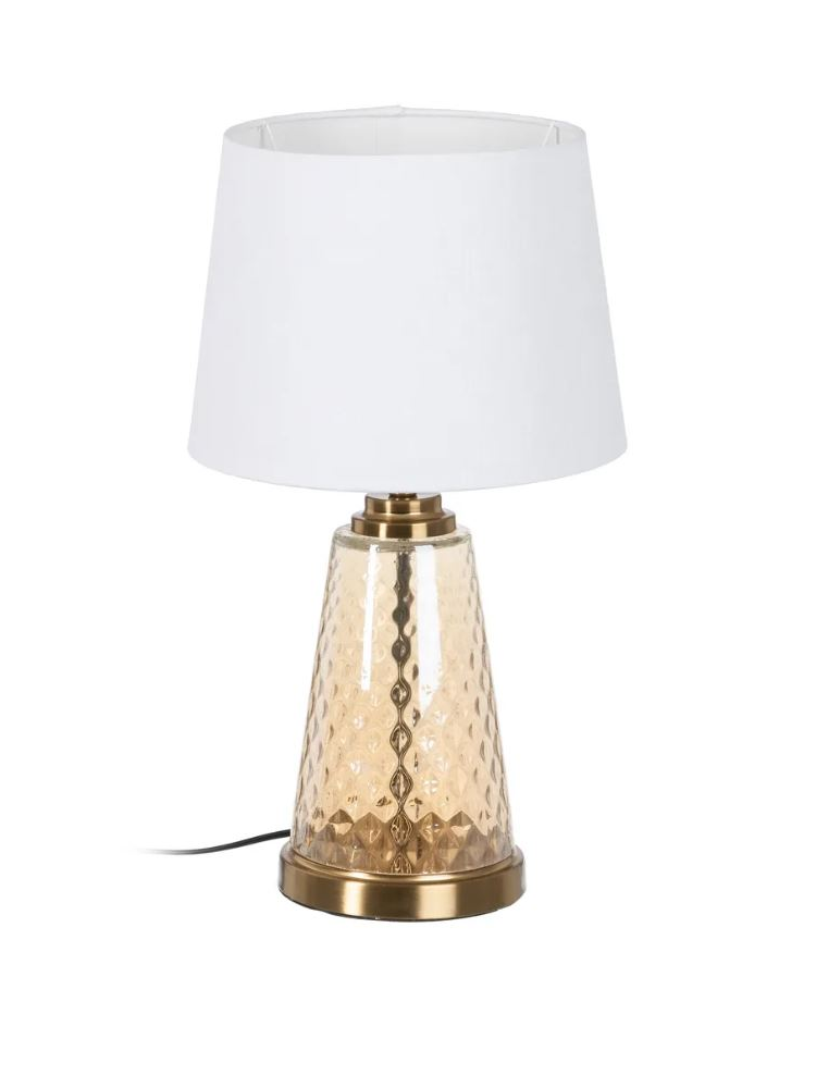 Lámpara de mesa 28x28x48 cms metal oro cristal Lámpara de mesa 28x28x48 cms metal oro cristal