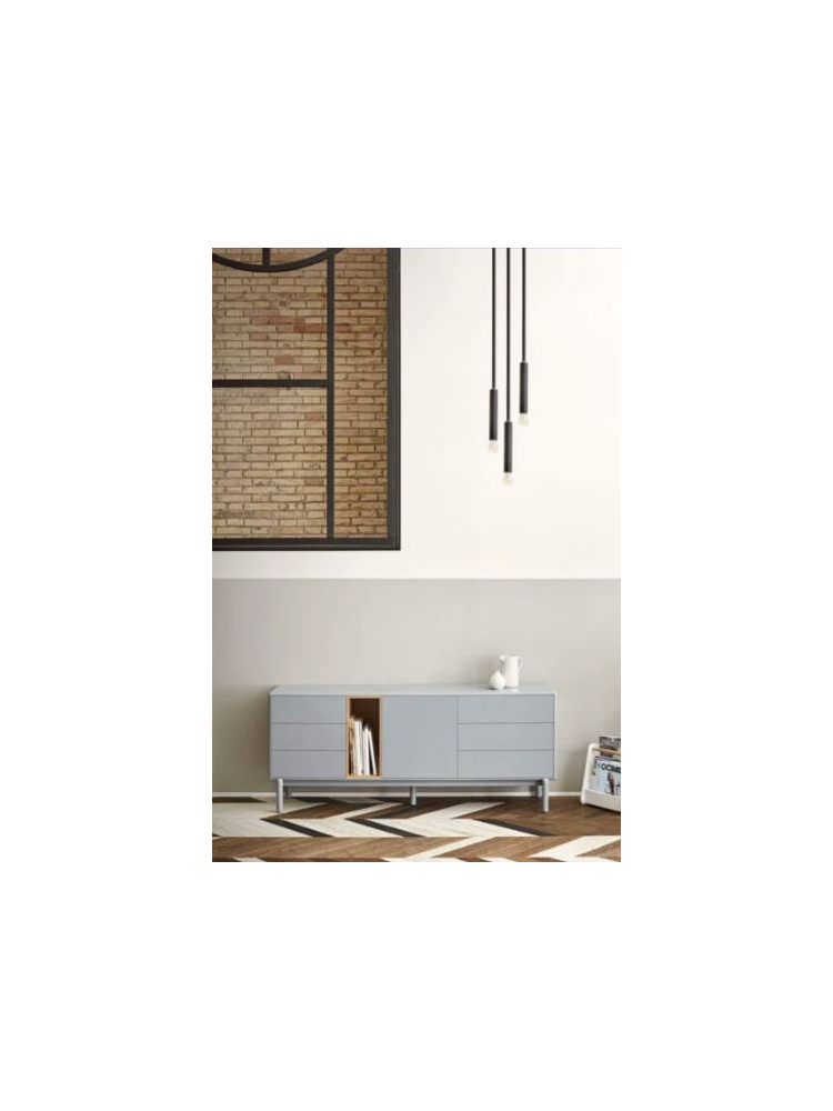 Aparador 180x40x76 CORVO Gris perla/Roble