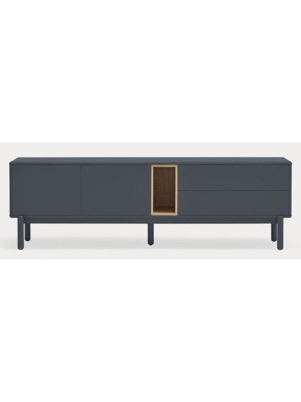Mueble TV 180x40x56 CORVO  Gris antracita/Roble
