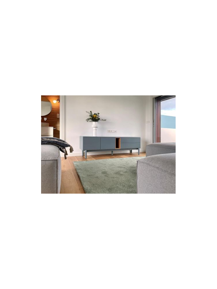 Mueble TV 180x40x56 CORVO  Gris antracita/Roble