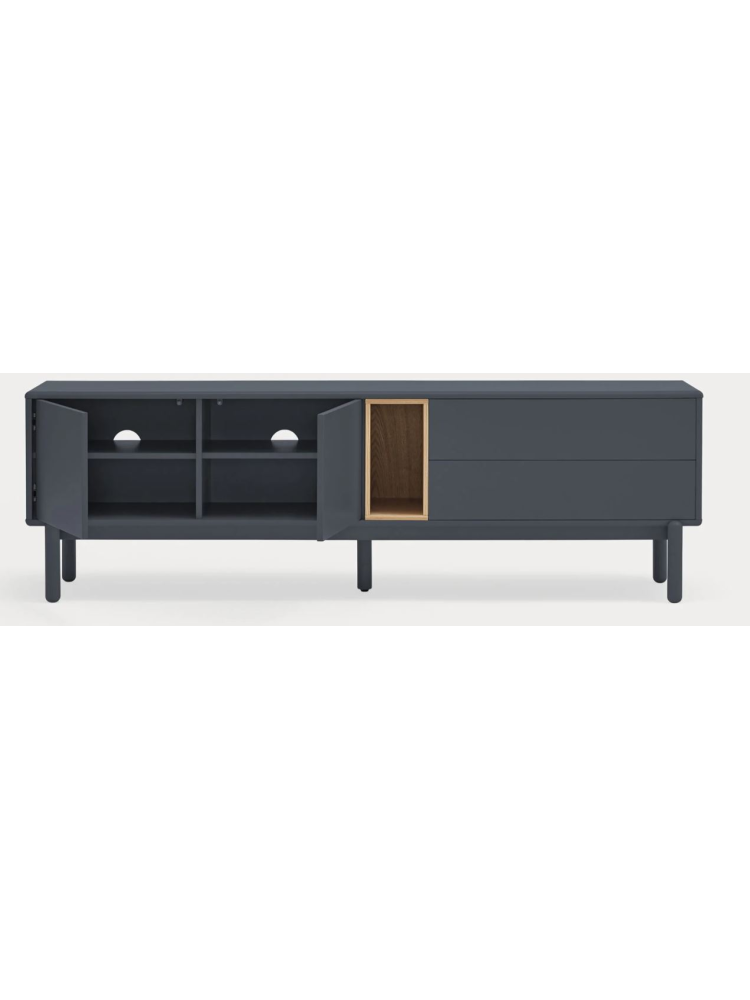 Mueble TV 180x40x56 CORVO  Gris antracita/Roble