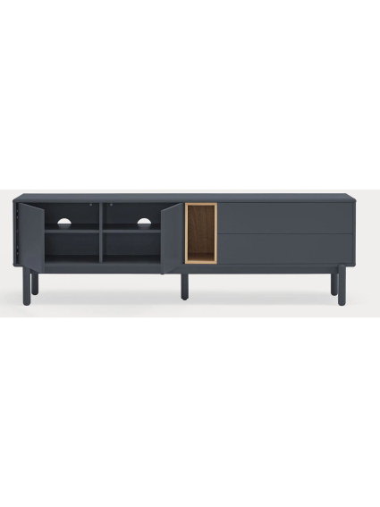 Mueble TV 180x40x56 CORVO  Gris antracita/Roble