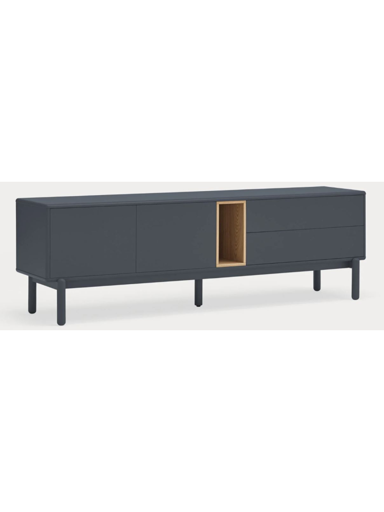 Mueble TV 180x40x56 CORVO  Gris antracita/Roble