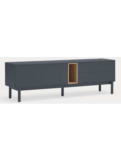 Mueble TV 180x40x56 CORVO  Gris antracita/Roble
