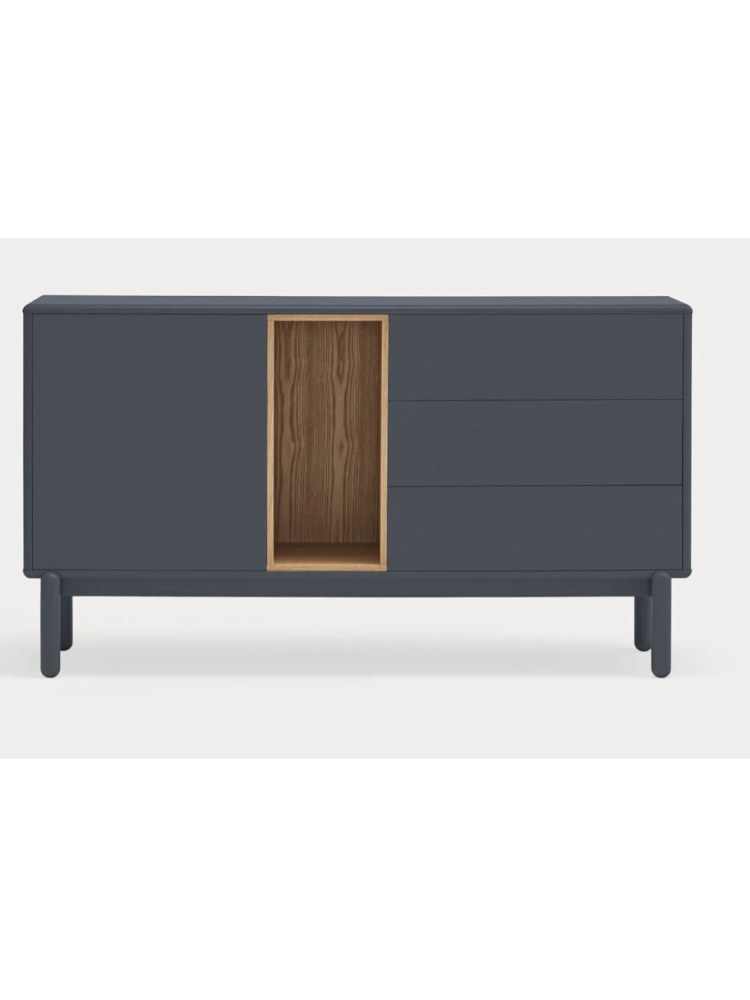 Aparador 140x40x76cms CORVO gris perla/roble