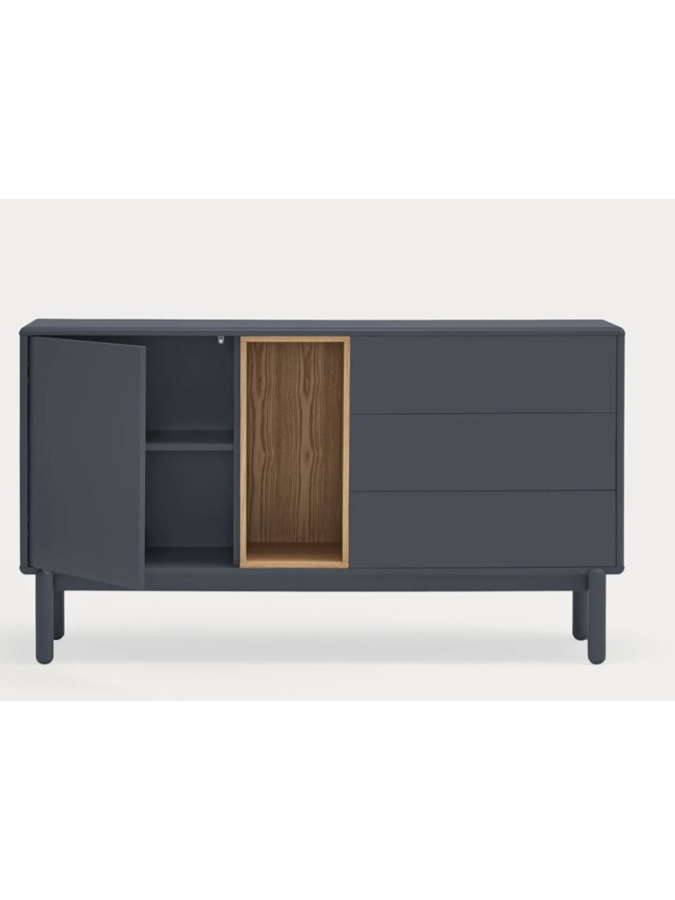 Aparador 140x40x76cms CORVO gris perla/roble