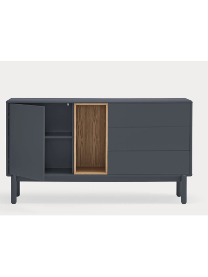 Aparador 140x40x76cms CORVO gris perla/roble