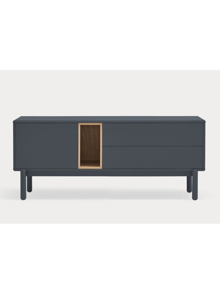 Mueble TV 140x40x56 CORVO Gris antracita/Roble