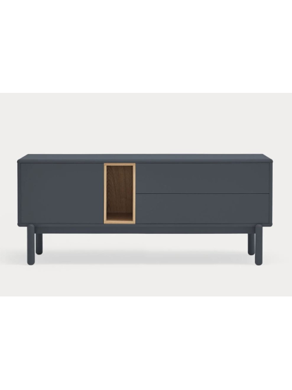 Mueble TV 140x40x56 CORVO Gris antracita/Roble