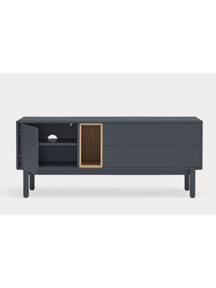 Mueble TV 140x40x56 CORVO Gris antracita/Roble
