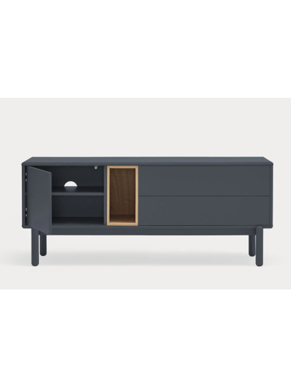 Mueble TV 140x40x56 CORVO Gris antracita/Roble