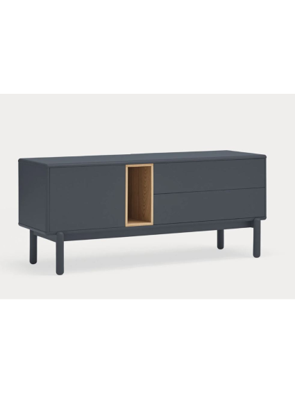 Mueble TV 140x40x56 CORVO Gris antracita/Roble