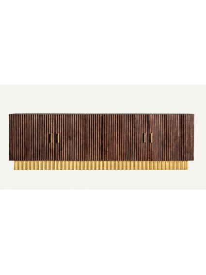 Mueble T.V.  MAXIME 200x42x62cms marrón/oro