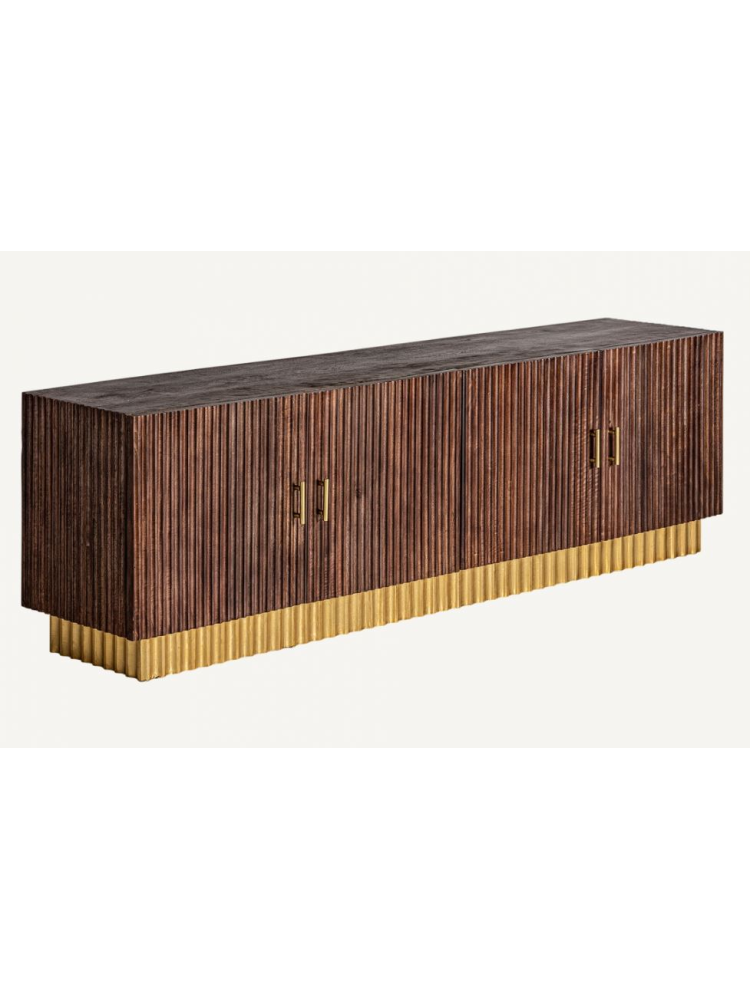 Mueble T.V.  MAXIME 200x42x62cms marrón/oro