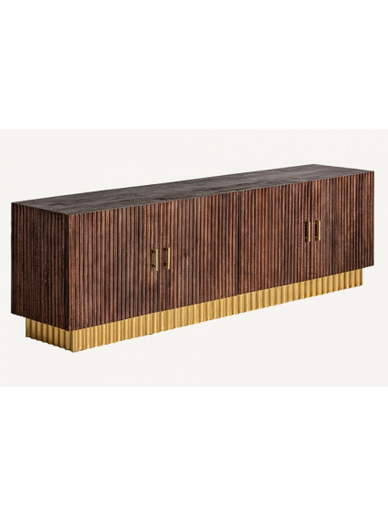 Mueble T.V.  MAXIME 200x42x62cms marrón/oro