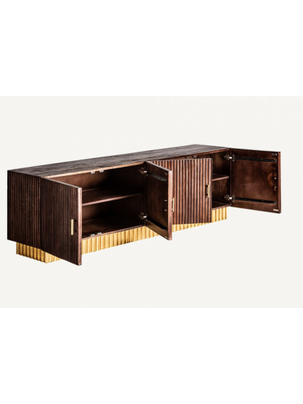 Mueble T.V.  MAXIME 200x42x62cms marrón/oro