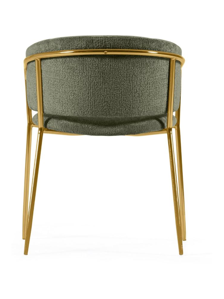 Silla FRANCIS chenilla verde/dorado