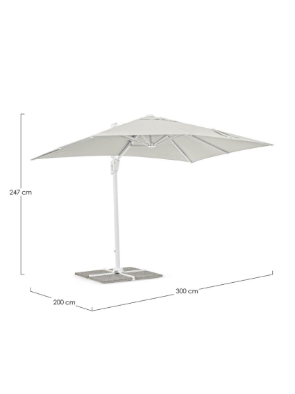 Sombrilla EXCÉNTRICA EDEN 200X300cms BLANCA-NAT