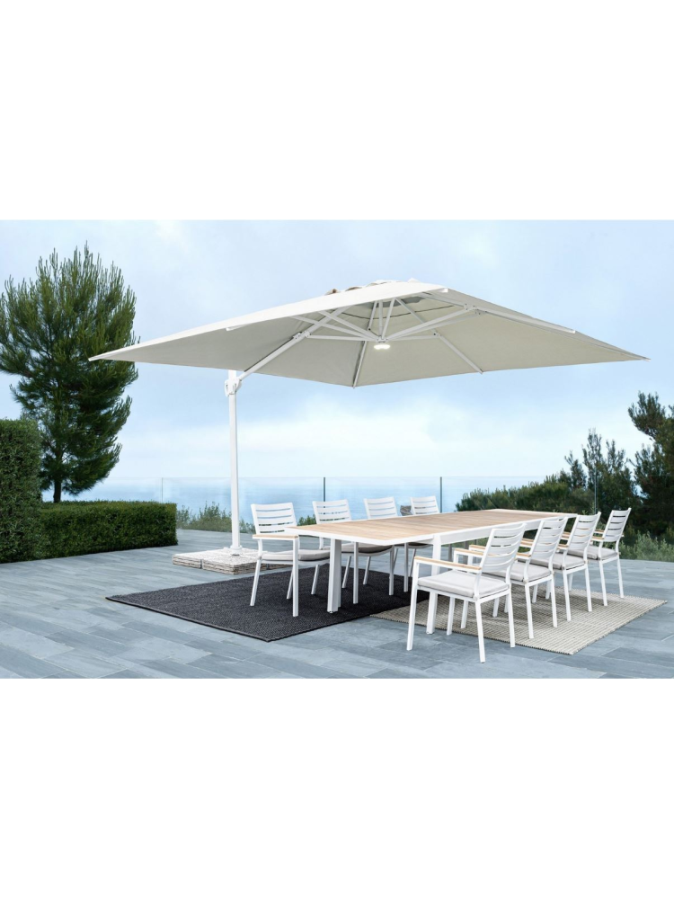 Sombrilla EXCÉNTR EDEN 300X300cms  BLANCA-NAT