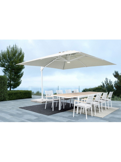 Sombrilla EXCÉNTR EDEN 300X300cms  BLANCA-NAT