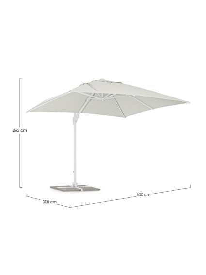 Sombrilla EXCÉNTR EDEN 300X300cms BLANCA-NAT