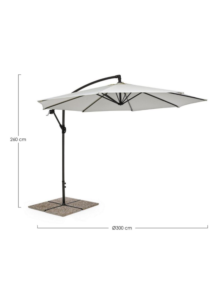 Sombrilla  EXCÉNTRICA TEXAS 300cms  NATURAL