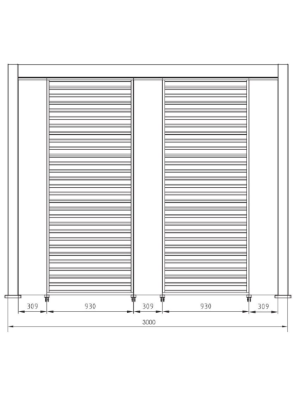 Parasol lateral pérgola OCEAN 93cm BLANCO