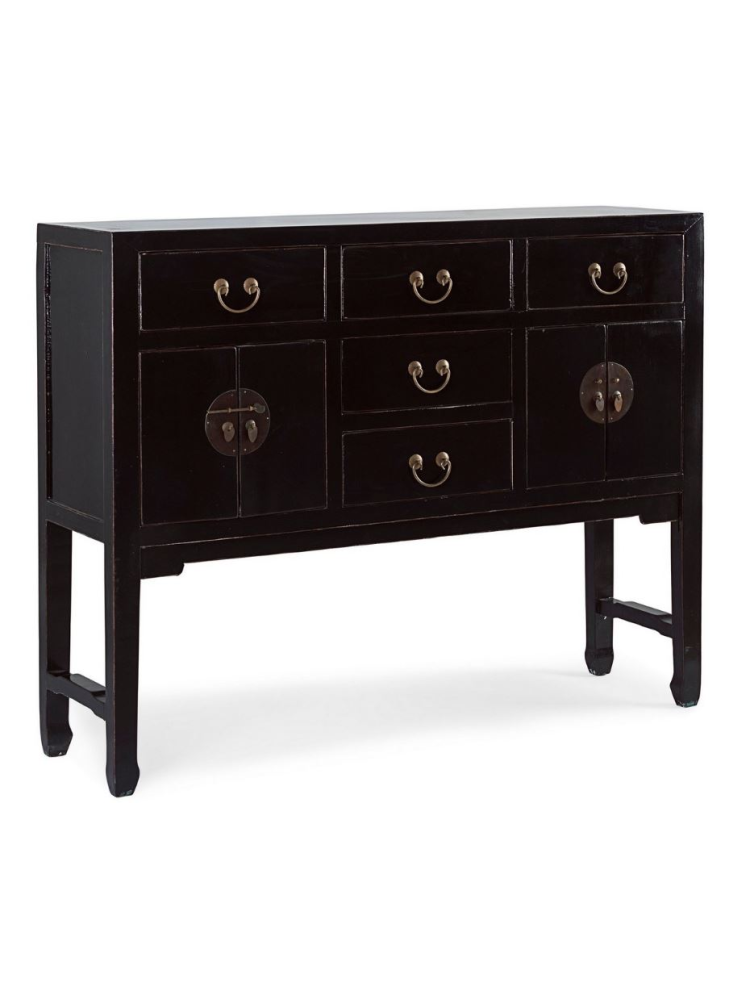 Consola 137x35x107cms JIN 4 puertas y 5 cajones negro