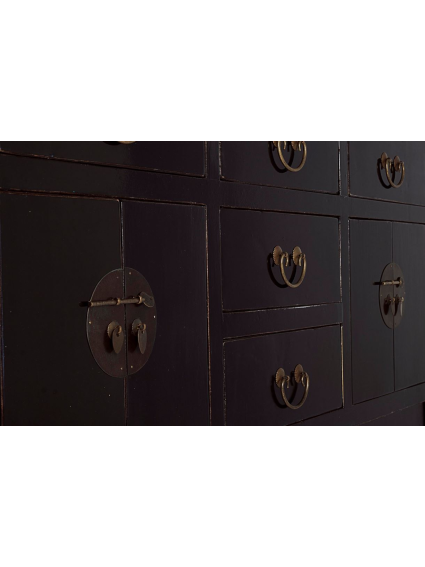 Consola 137x35x107cms JIN 4 puertas y 5 cajones negro