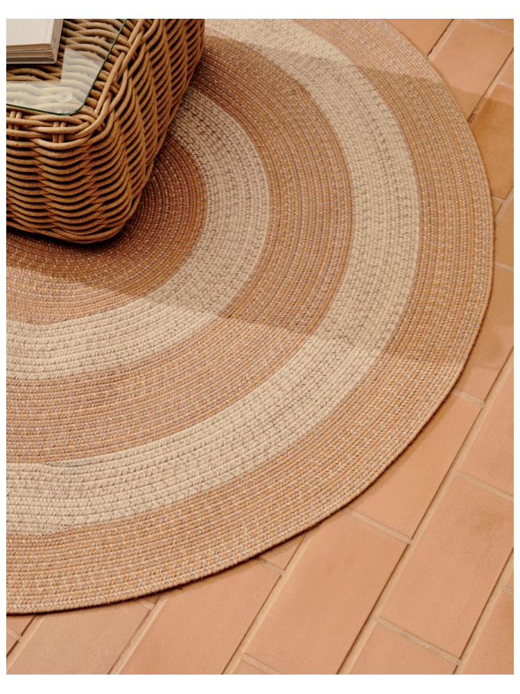 Alfombra 160x230 100% plástico reciclado rayas naranjas