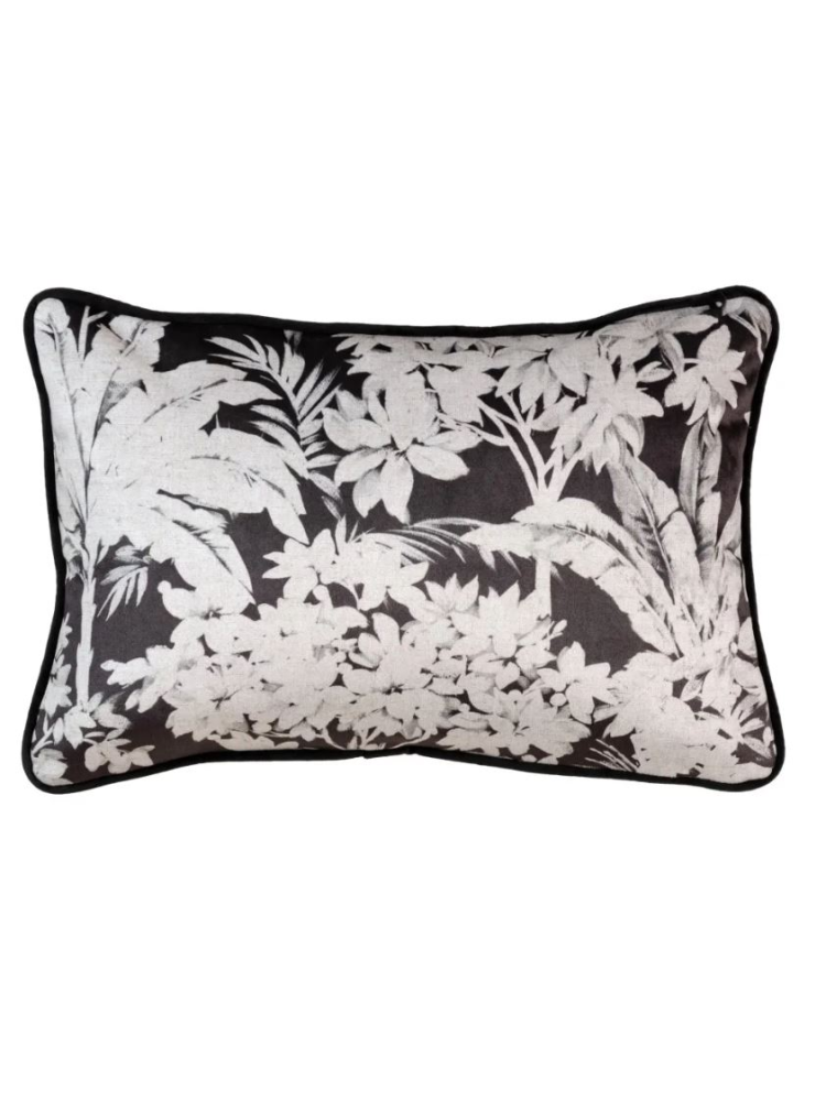 Cojín 50x30cms terciopelo estampado negro Cojín 50x30cms terciopelo estampado negro