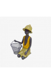 Niño africano con cesto