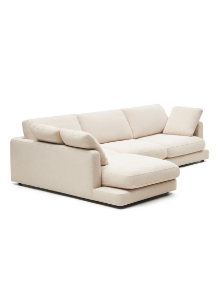 Sofá 300x193x87 cms TOLÓN chaise longue izquierda beige