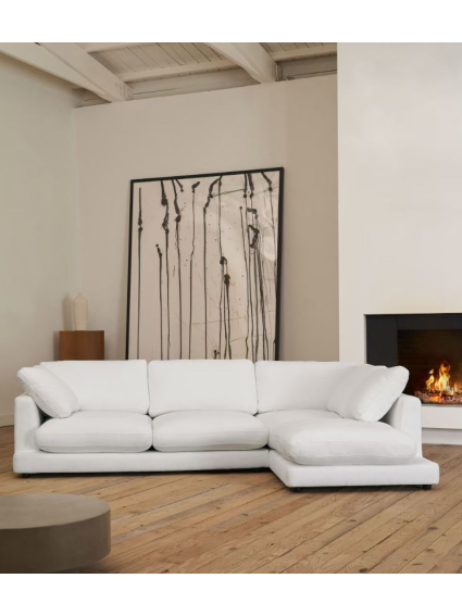 Sofá 300x193x87 cms TOLÓN chaise longue derecha blanco