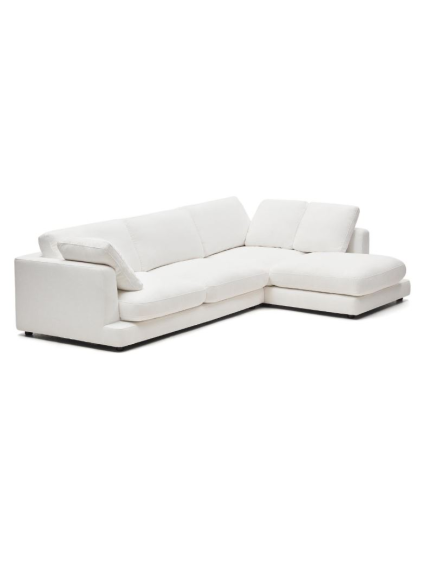 Sofá 300x193x87 cms TOLÓN chaise longue derecha blanco