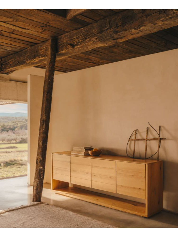 Aparador 200x40x74 cms LEMIN chapa roble natural