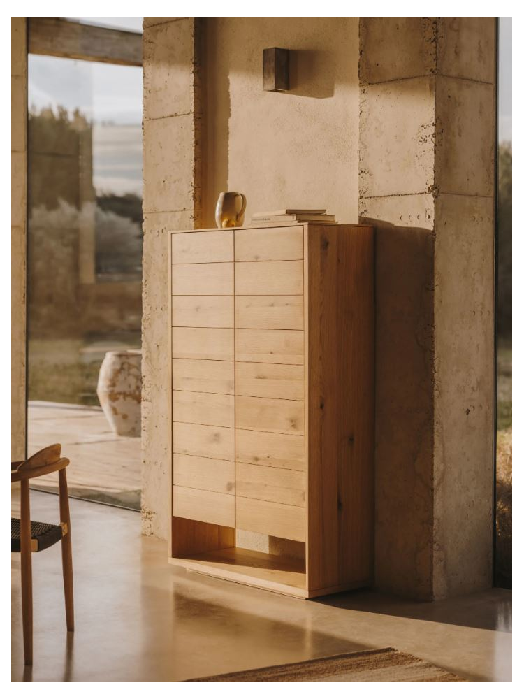 Aparador alto 100x40x163.5 cms LEMIN chapa roble naural