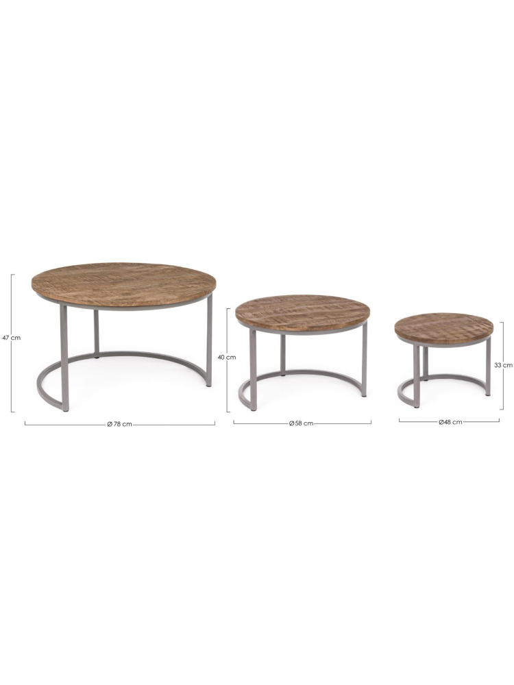 Mesas centro 78x47 cms  NARVIK set 3