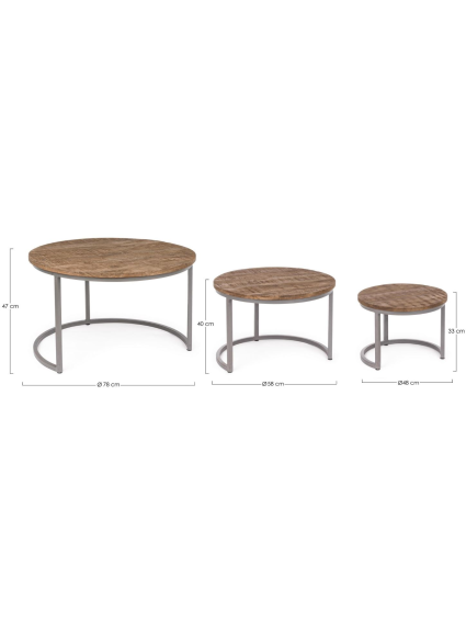 Mesas centro 78x47 cms  NARVIK set 3