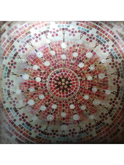 Cuadro Sol rojizo 90x90 cm