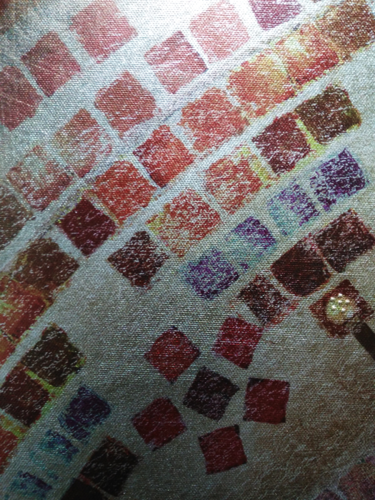 Cuadro Sol rojizo 90x90 cm